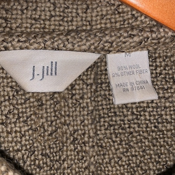 Vtg J Jill Retro Woven Swing Pleat Back Wool Coat M - Picture 13 of 15